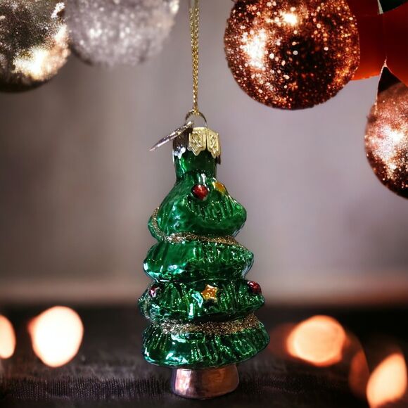 3" Tall Christmas Tree Ornament Hand Blown Glass Thomas Pacconi Classics 2002 - Picture 4 of 7